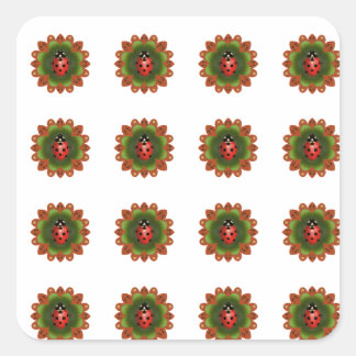 16 Ladybug-Aufkleber Quadratischer Aufkleber