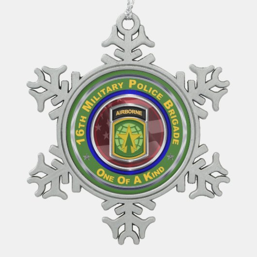 16. Militärpolizei Brigade Keepake Schneeflocken Zinn-Ornament (Vorderseite)