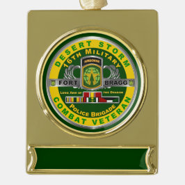16. Militärpolizei Brigade Wüstensturm Veteran Banner-Ornament Gold