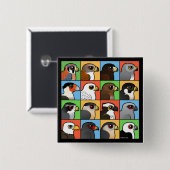 16 nordamerikanische Raubvogel-Profile Button (Vorne & Hinten)