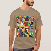 16 nordamerikanische Raubvogel-Profile T-Shirt (Vorderseite)