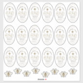 16 oder 32oz Waterproof Queenline Honey Jar Labels (Blatt)