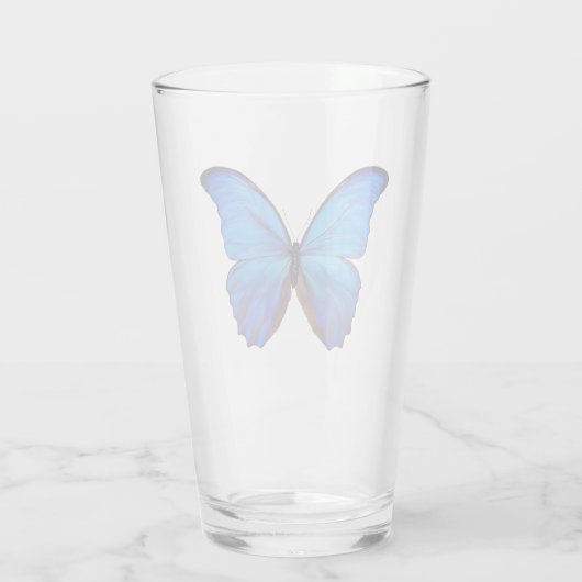 16 oz Glasblauer Schmetterling Glas (Rückseite)
