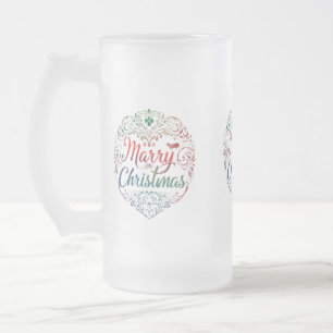 16 oz Mattiert Glass Tasse - Frohe Weihnachtsausga