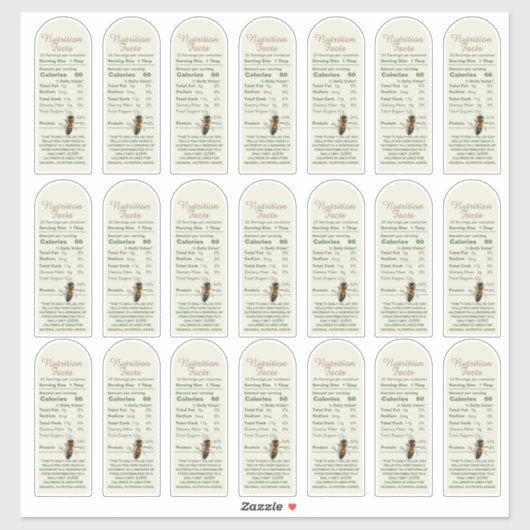 16 oz Muth Honey Jar und Bienenernährungssiegel Aufkleber (Blatt)