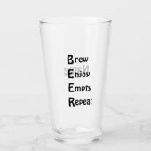 16 oz (Unze) Pint Bierglas - "B-E-E-R" Glas (Vorderseite)