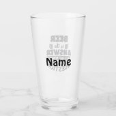 16 oz (Unze) Pint Bierglas - "Beer Answer" Glas (Rückseite)
