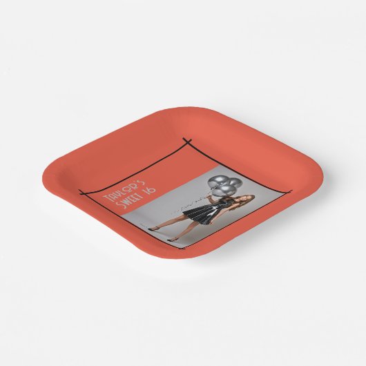 16-Party-Papierserviette bordeauxrosa Koralle Pappteller (Gewinkelt)