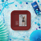 16-Party-Papierserviette bordeauxrot, schwarz Pappteller (Party)