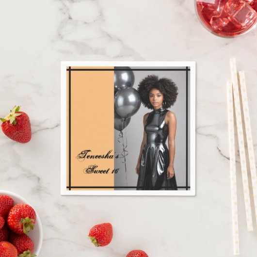 16-Party-Papierserviette schwarz Serviette (Beispiel)