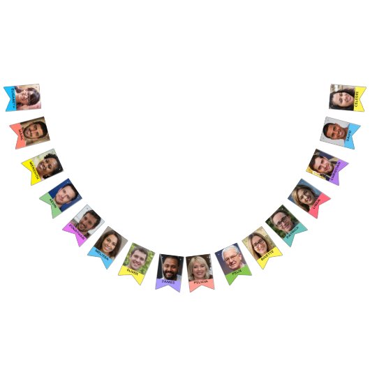 16 Personalisierte Foto und Namen für Klassen oder Wimpelkette (Alle)