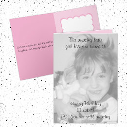 16. phantastischer Name Rosa Geburtstag Foto Karte