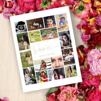 16 Photos Collage Timeline Life Quinceañera