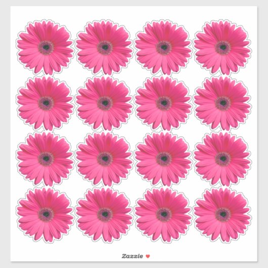 16 Pink Gerbera Daisy Blume Kiss-Cut Stickers Aufkleber (Blatt)