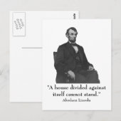 16. Präsident Abraham Lincoln Postkarte (Vorne/Hinten)