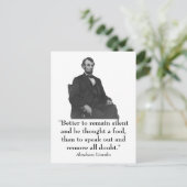 16. Präsident Abraham Lincoln Postkarte (Stehend Vorderseite)