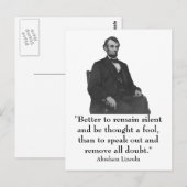 16. Präsident Abraham Lincoln Postkarte (Vorne/Hinten)