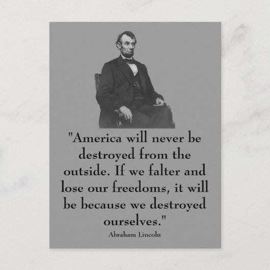 16. Präsident Abraham Lincoln Postkarte (Vorderseite)
