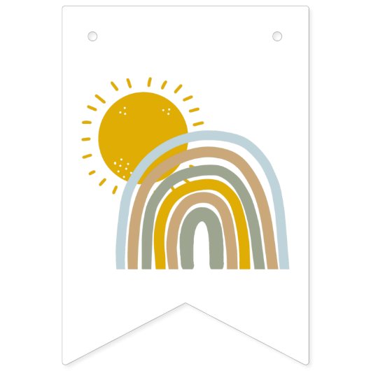 16 Rainbow Baby Shower Bunting Schild auf der Flag (Erste Fahne)