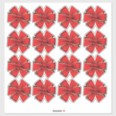 16 Red Bows Kiss Cut Paket Umschlag Geschenk 1,5 c Aufkleber (Blatt)