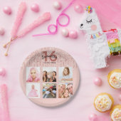 16. Rose Gold Rosa Foto Pappteller (Party)