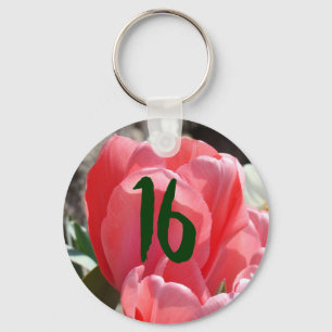 16 Schlüsselanhänger Rosa Tulpen Blumen Frühling S