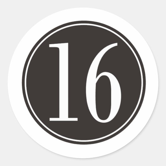 16 Schwarzer Kreis (vorne) Runder Aufkleber (Vorderseite)