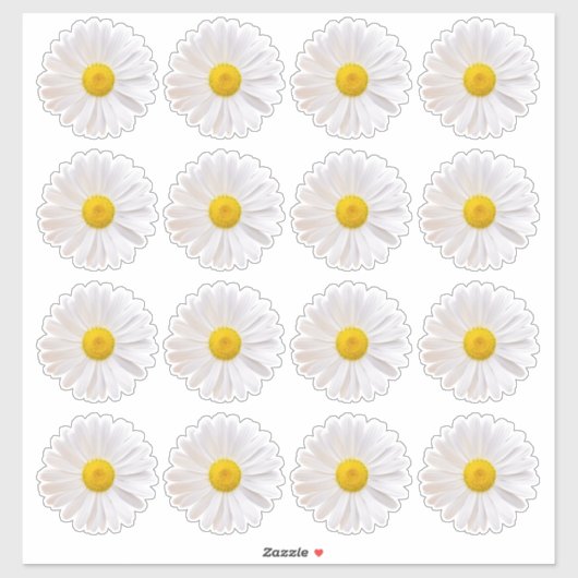 16 Shasta Daisy Blume Kiss-Cut Stickers Aufkleber (Blatt)