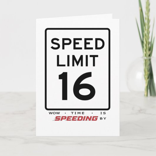 16. Speed Limit Geburtstagskarte Dankeskarte (Vorderseite)