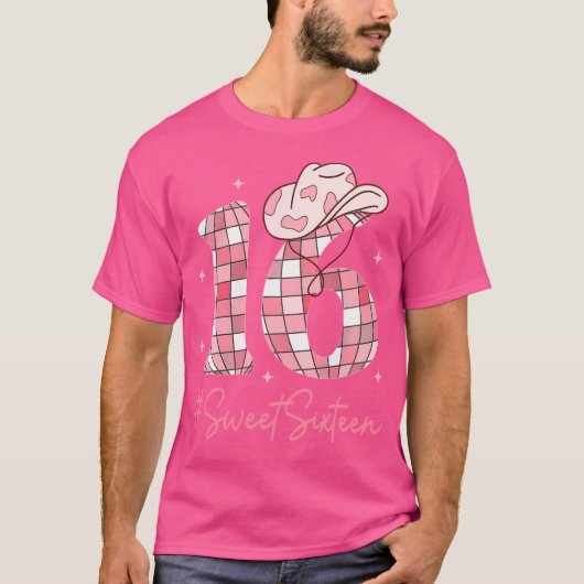 16 Sweet Sixn Western Rodeo 16th Birthday Girl T-Shirt (Vorderseite)