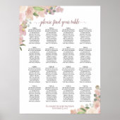 16 Tabelle Boho Rosa Blumenstühle Poster (Vorne)