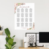 16 Tabelle Boho Rosa Blumenstühle Poster (Heimbüro)