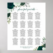 16 Tabelle Emerald Boho Blues Hochzeitstabelle Poster (Vorne)