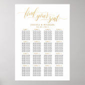 16 Tabelle Gold Hochzeitsgast Seating Chart Poster (Vorne)