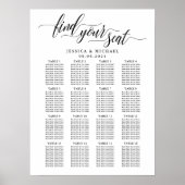16 Tabelle Große Hochzeitgastsitzkarte Poster (Vorne)