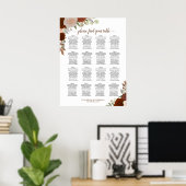 16 Tabelle Herbst floraler Boho Hochzeitsdiagramm Poster (Heimbüro)