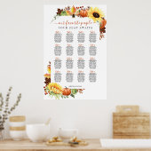 16 Tabelle Hochzeit im Herbst Seating Chart Poster (Küche)