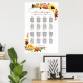 16 Tabelle Hochzeit im Herbst Seating Chart Poster (Heimbüro)