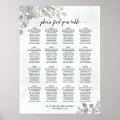 16 Tabelle Hochzeitskarte Eukalyptus Lavendel Poster (Vorne)