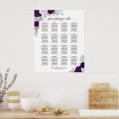 16 Tabelle Lila Boho Blumenzettel Poster (Küche)