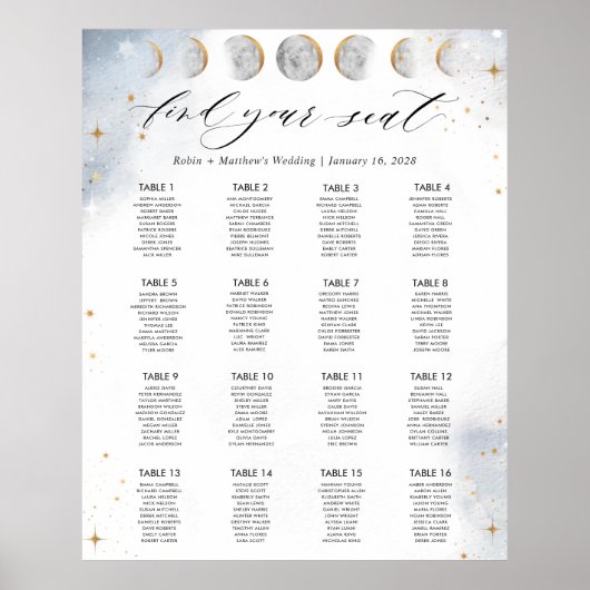 16 Tabelle oder weniger, Himmelsstatuszeichen Poster (Vorne)