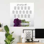 16 Tabelle Plum Lila Rose Hochzeitssortierung Poster (Heimbüro)