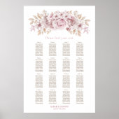 16 Tabelle Rosa Blumenzwiebelkarte Poster (Vorne)