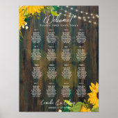 16 Tabelle Rustikale Sonnenblumen SITZPLATZ HAUSHA Poster (Vorne)