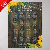 16 Tabelle Rustikale Sonnenblumen SITZPLATZ HAUSHA Poster