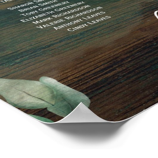 16 Tabelle Rustikale Wälder Grünpflanzen Eukalyptu Poster (Ecke)