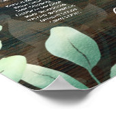 16 Tabelle Rustikale Waldgrün Eukalyptus SITZ P Poster (Ecke)