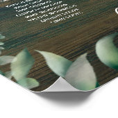16 Tabelle Rustikale Waldgrün Eukalyptus SITZ P Poster (Ecke)