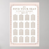 16 Tabellen | Art Deco Blush Rose Poster (Vorne)