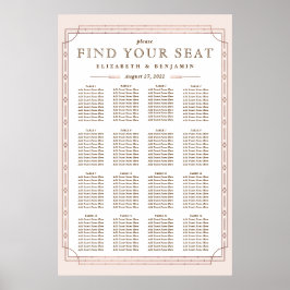 16 Tabellen | Art Deco Blush Rose Poster